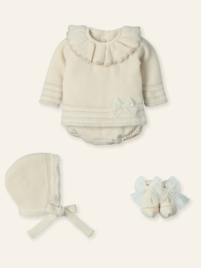 Mac Ilusión Ivory Jam Pants, Hat & Booties Set 9833 (PRE-ORDER)