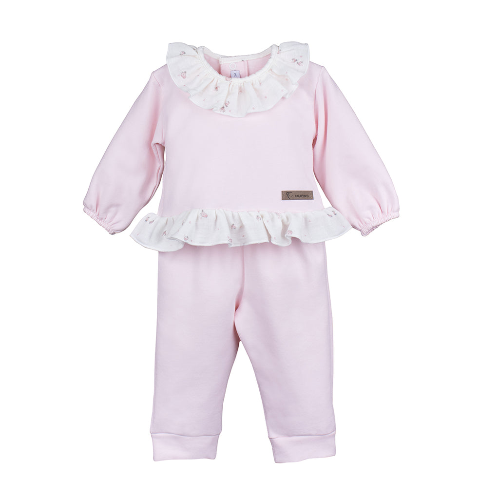 CALAMARO Pink Frill Trouser Set 11015