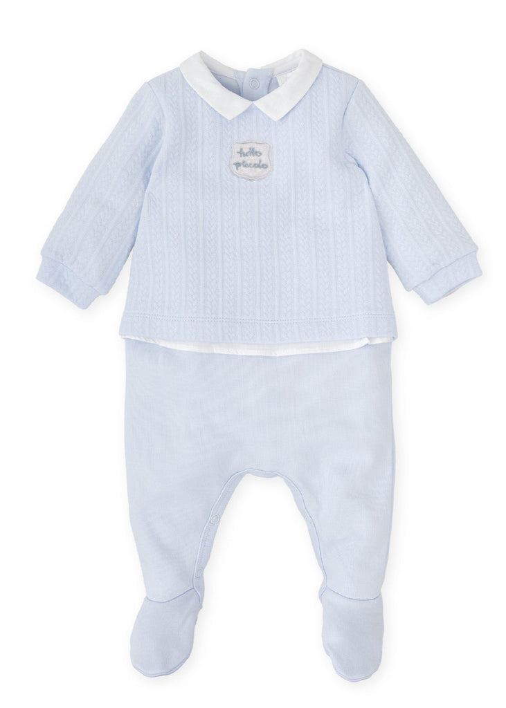 Tutto Blue Knit Babygrow with Collar Box Set 2408