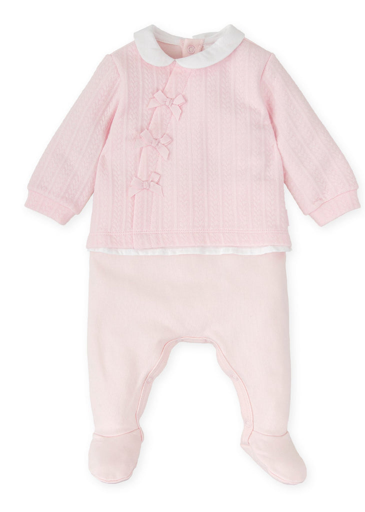 Tutto Pink Knit Babygrow with Bow Detail Box Set 2415