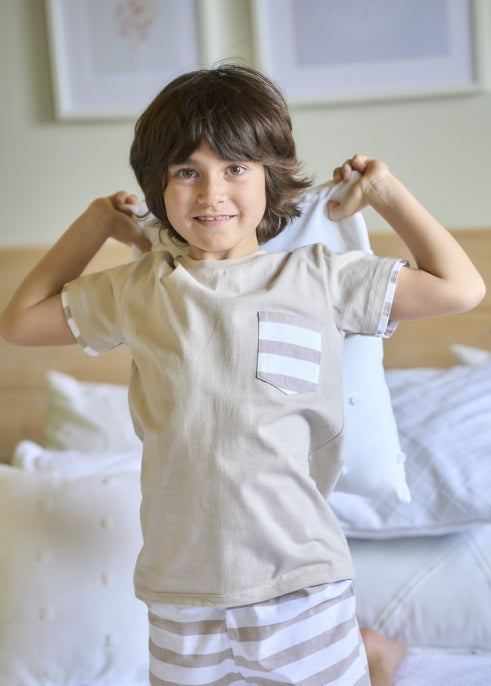 RAPIFE Camel Stripe Short Set 5940
