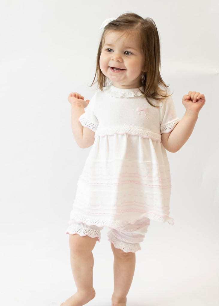 PRETTY ORIGINALS White/Pink Short Set 2235