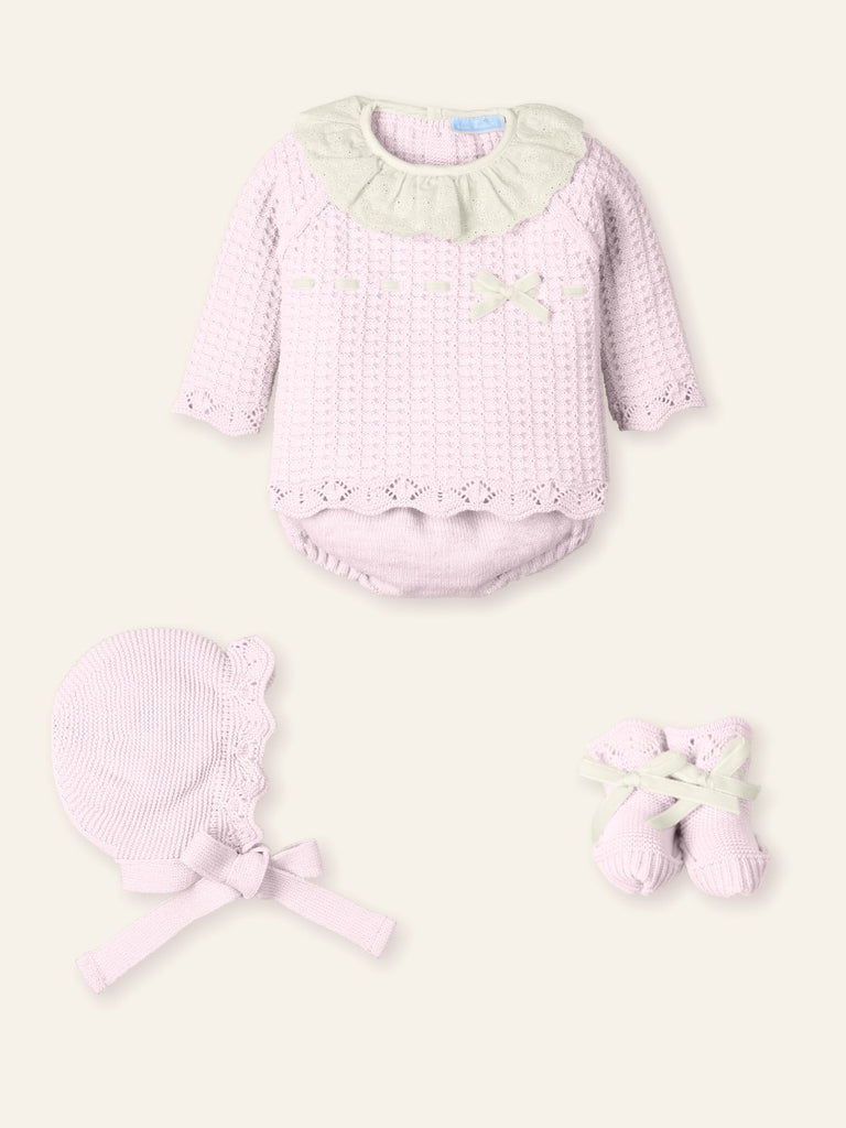 Mac Ilusión Pink Jam Pants, Hat & Booties Set 9826