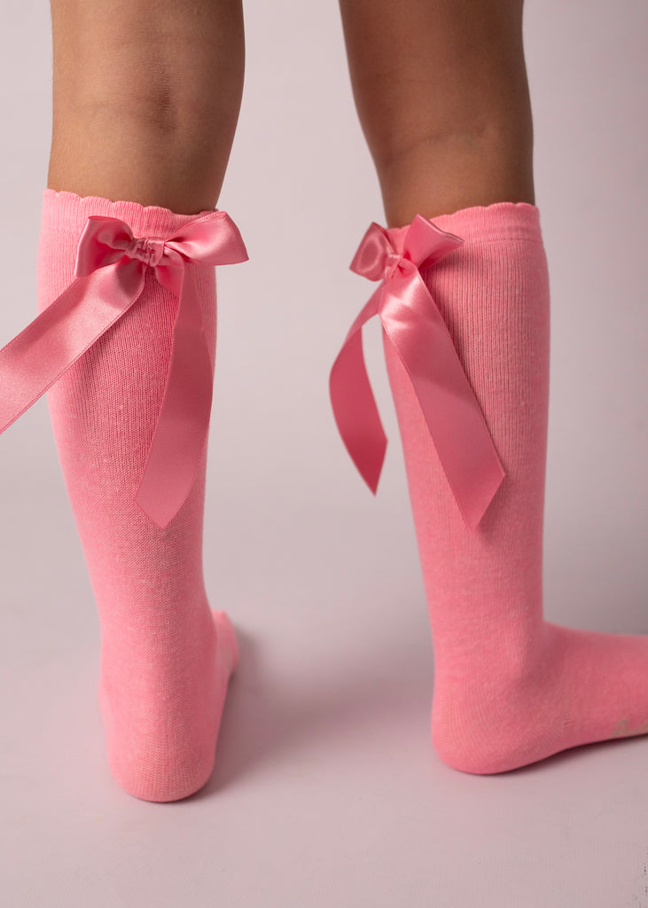 Pretty Originals Bright Pink Bow Socks