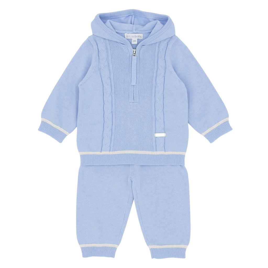 Blues Baby Blue Knitted Hooded Jog Set 2110 (PRE ORDER)