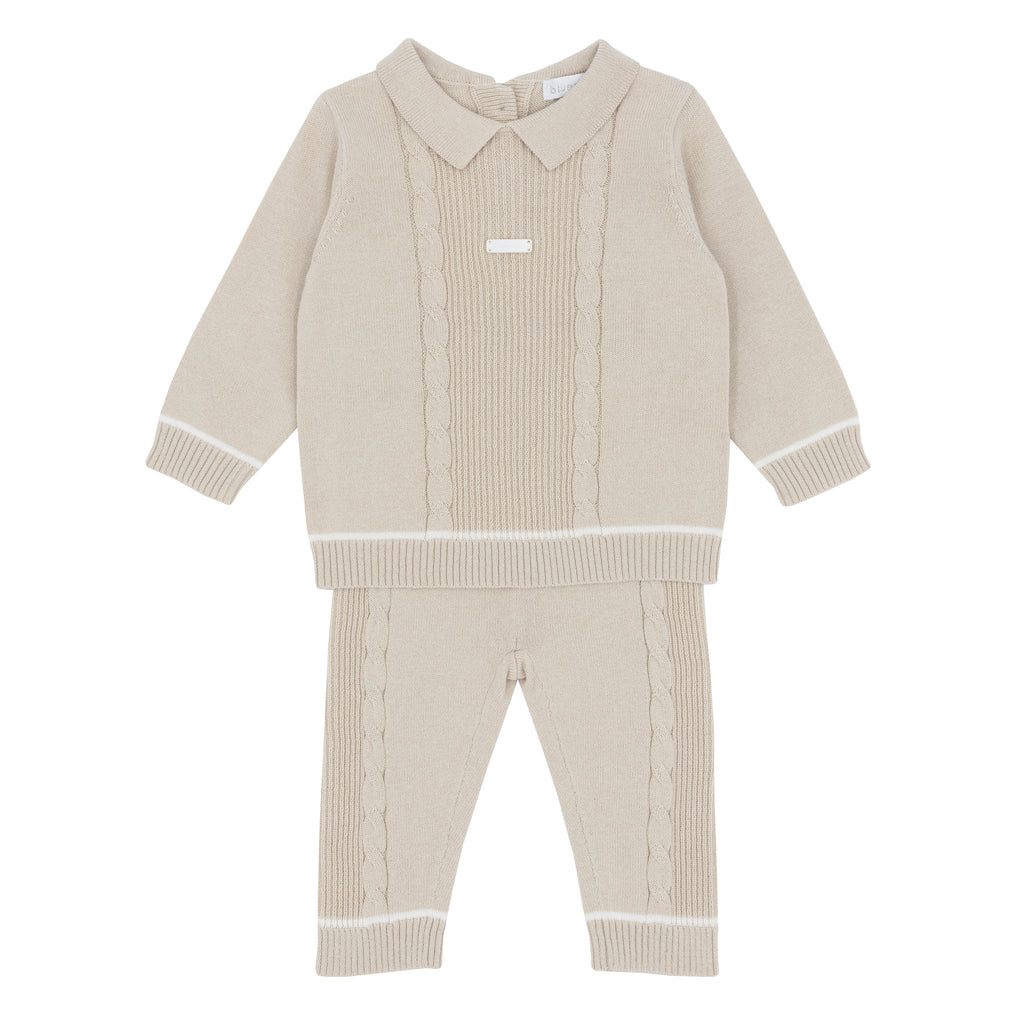 Blues Baby Beige Knitted Trouser Set 2111 (PRE ORDER)