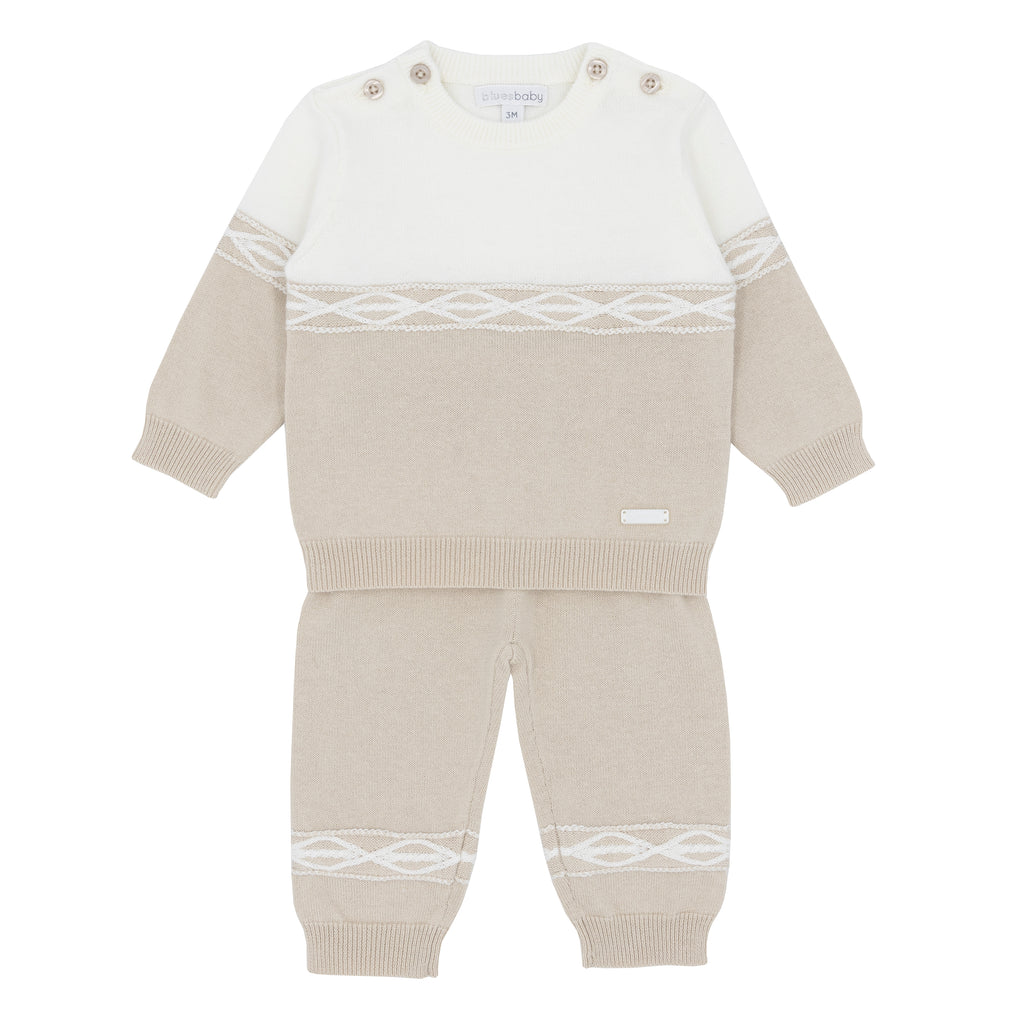 Blues Baby Beige Knitted 2 Piece Set 2132 (PRE ORDER)