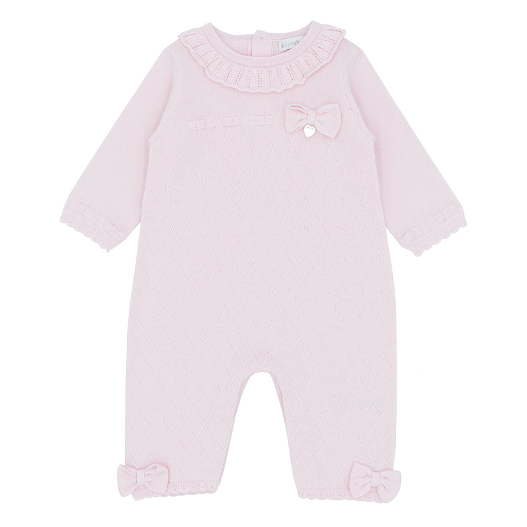 Blues Baby Pink Knitted Romper 2145 (PRE ORDER)