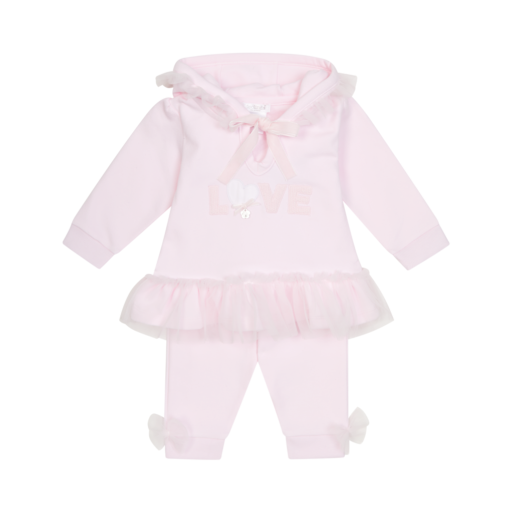 DEOLINDA Pink Tulle LOVE Hooded Tracksuit 25907