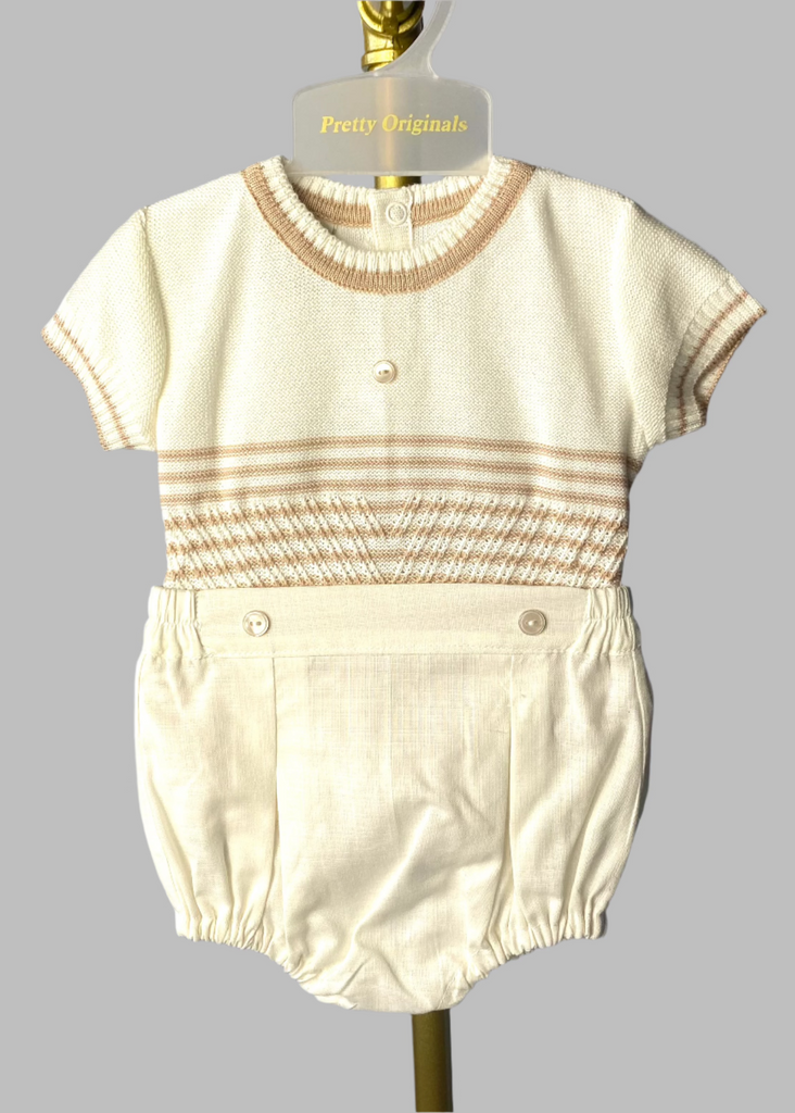 PRETTY ORIGINALS Cream/Beige Jam Pants Set 4182
