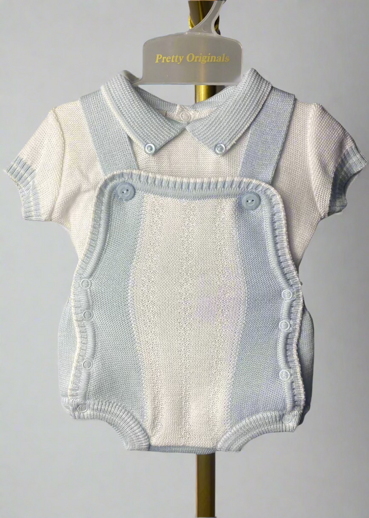 PRETTY ORIGINALS Blue/White Bidden Brace Set 5430